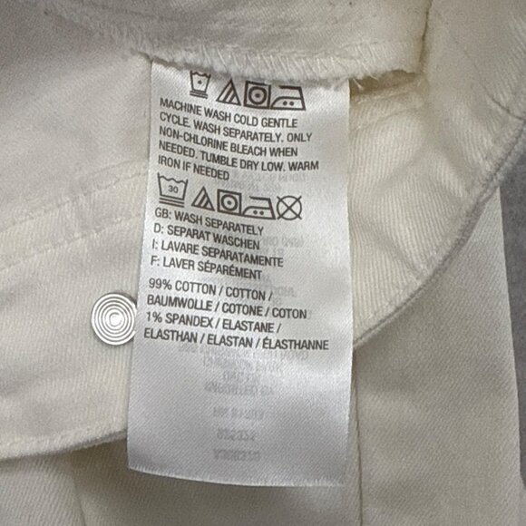 ISAAC MIRAHI LIVE White Denim Button-Up Jacket With Gold-Tone Hardware Sz 14 - Picture 8 of 9